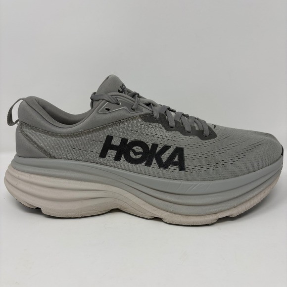 Hoka Other - Hoka Bondi 8 Mens Size 9.5 Grey White Athletic Running Shoes (1123202 SHMS)